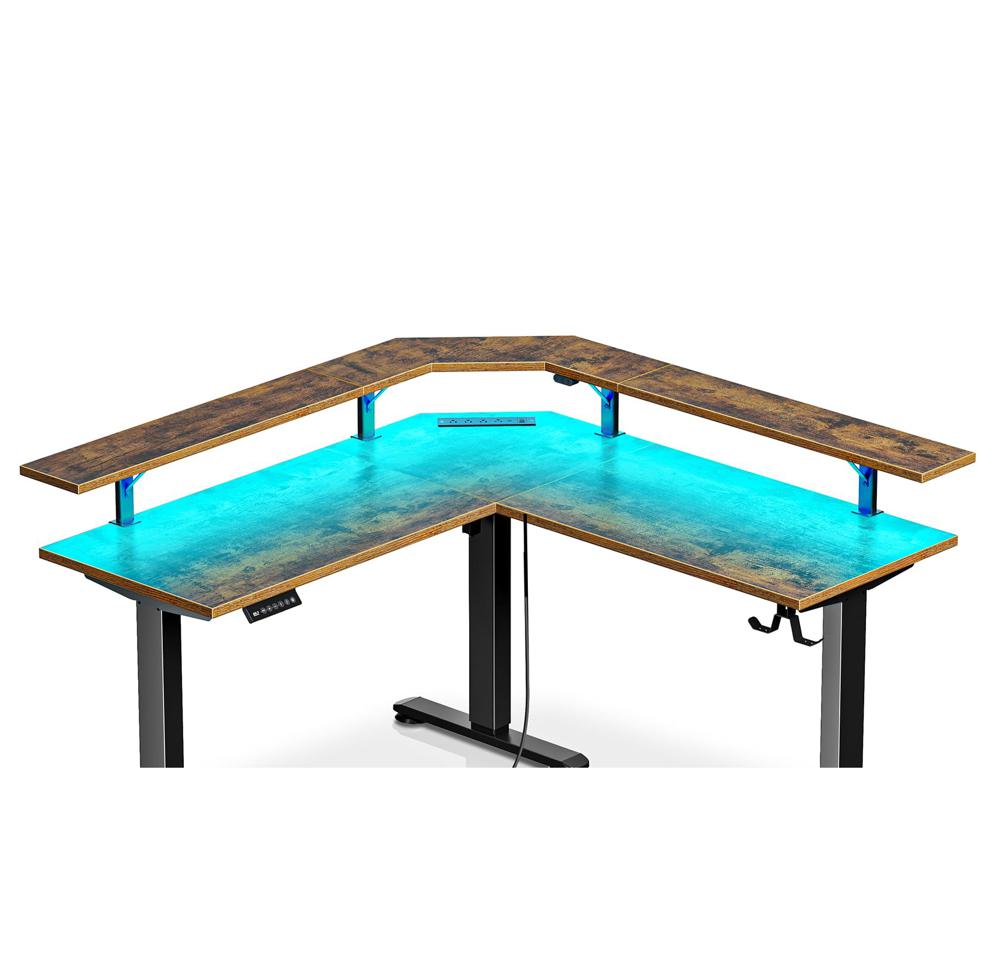 Amazon.com: Rolanstar Standing Desk L Shaped with LED Light and